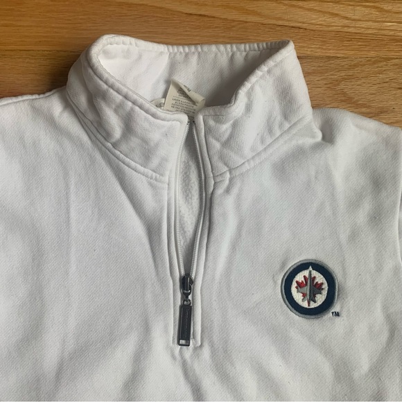 Winnipeg Jets White Quarter Zip Sweater - Picture 2 of 5